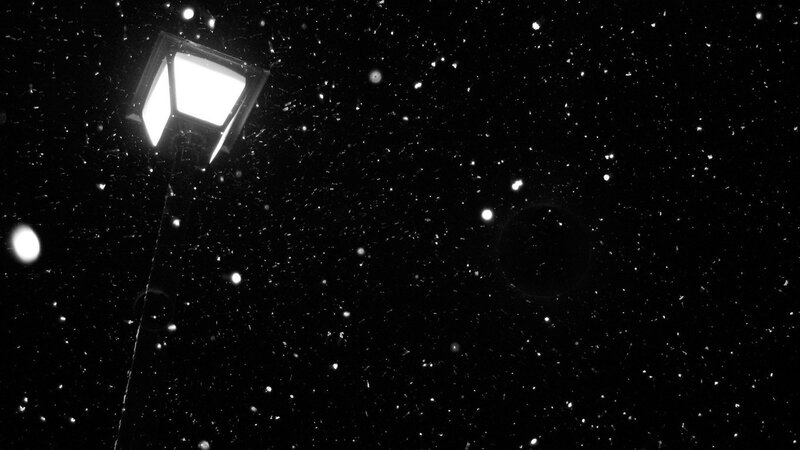 Street Lamp in Snow — Black