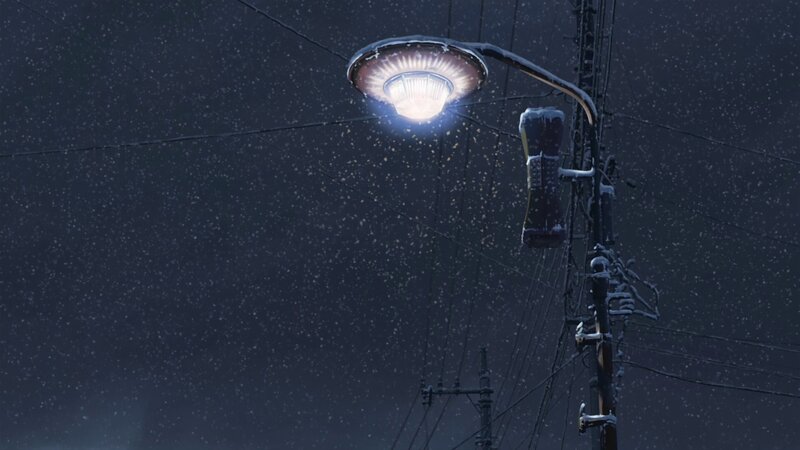 Street Lamp in Snow — Dark Blue
