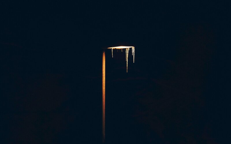 Street Lamp with Icicles