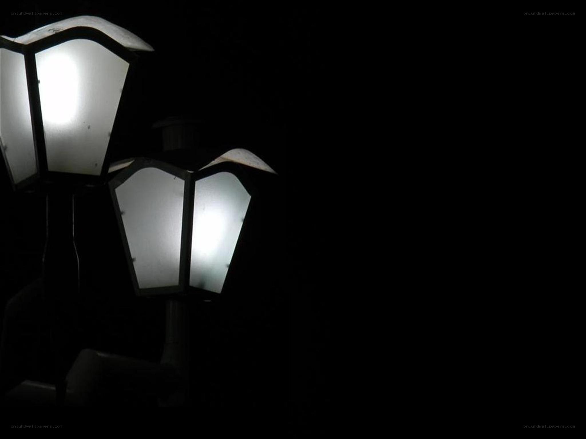 Street lamps at night