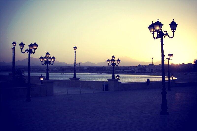 Street Lamps at Sunset
