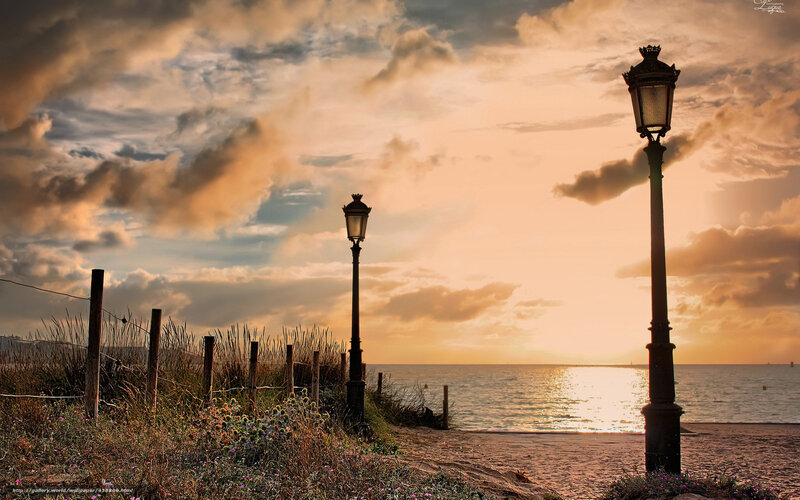 Street Lamps on Beach
