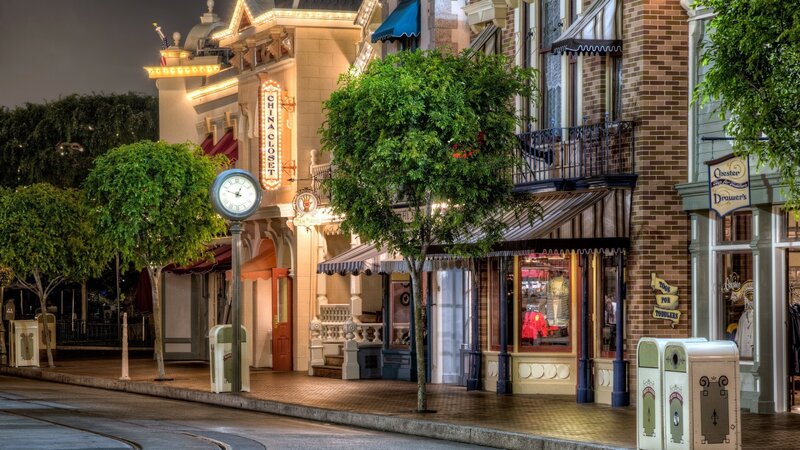 Street Scene at Night — Brown, Calm, Photograph