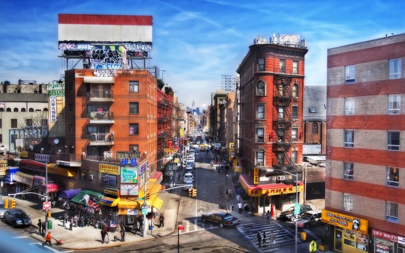 Street Scene in Chinatown — Red, Busy