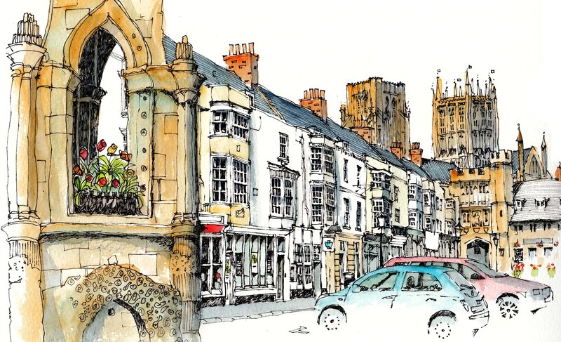 Street Scene in City
