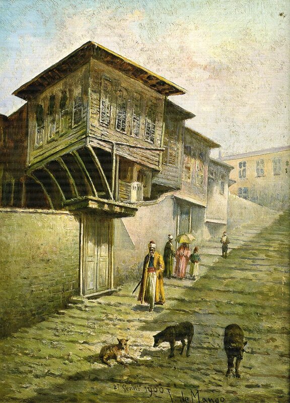 Street scene in Ottoman-era town