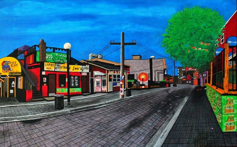 Street Scene with Buildings — Blue