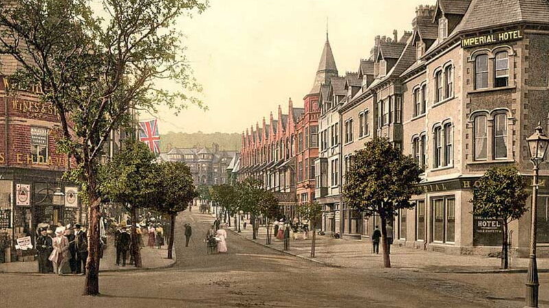 Street Scene with Hotel