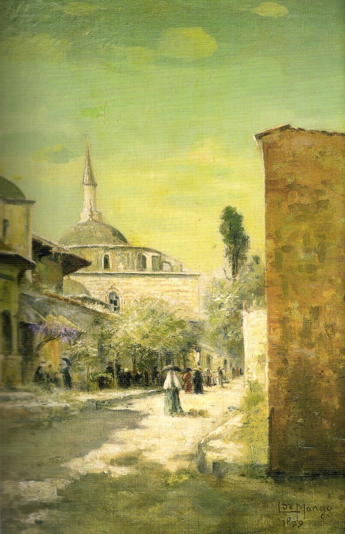 Street scene with mosque in Istanbul