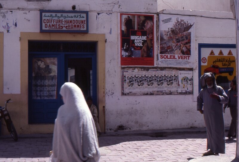 Street scene with movie posters