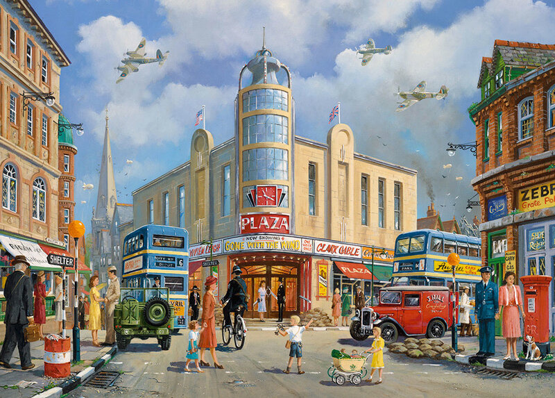 Street Scene with Planes — Blue
