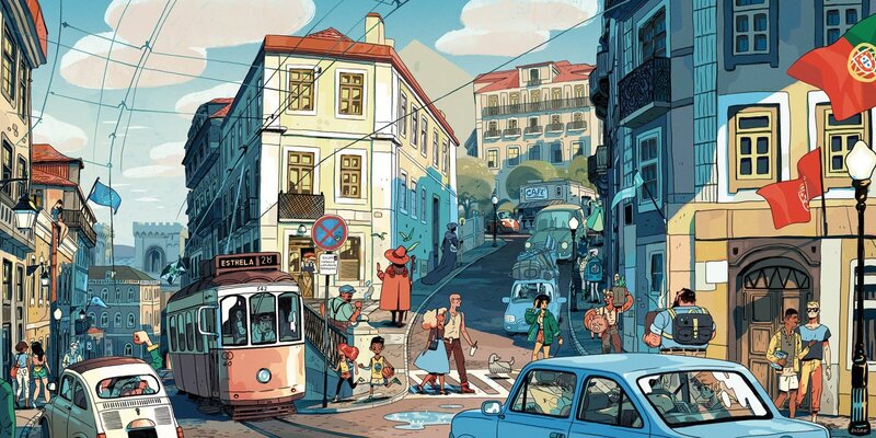 Street Scene with Tram