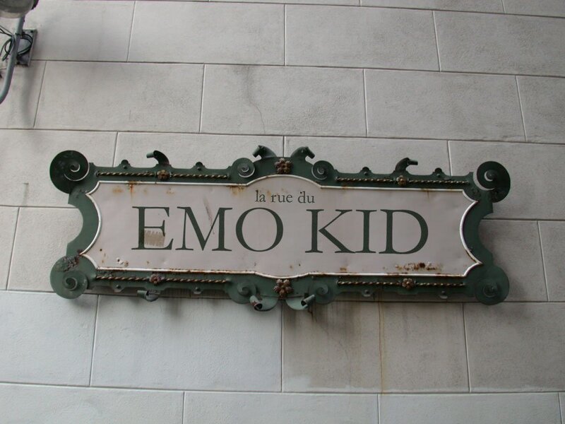 street sign for emo kid