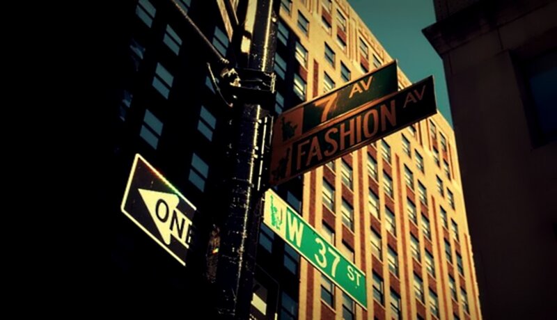 Street signs at a city intersection
