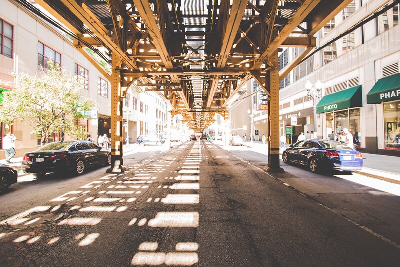 Street under Elevated Train