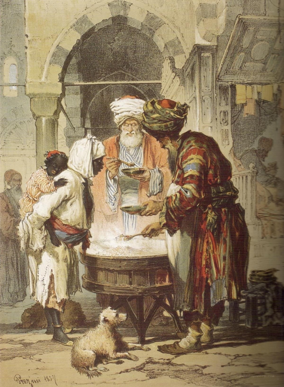 Street vendor serving food