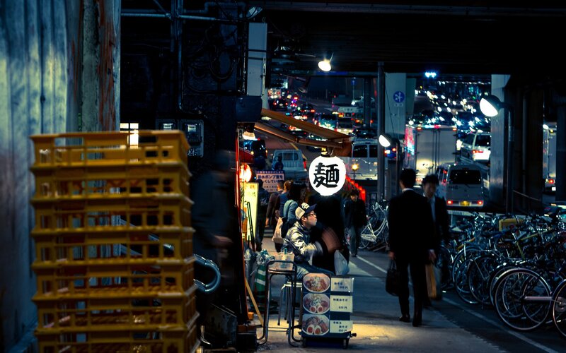Street Vendor under Overpass