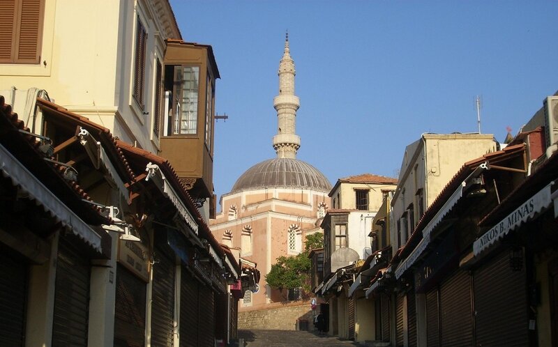 Street view of a mosque in Cyprus