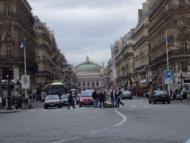 Street view of Paris with Opera House