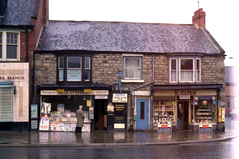 Street view of shops in a town