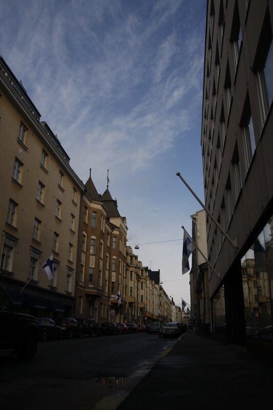 Street with Buildings — Blue