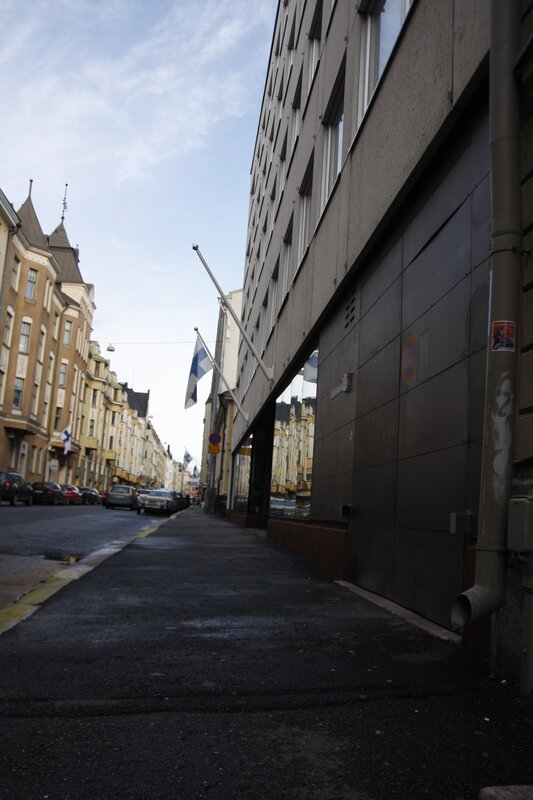 Street with Buildings — Gray