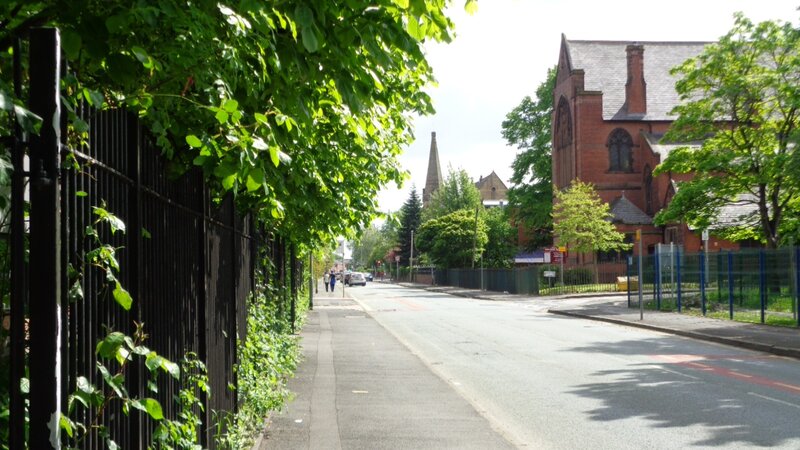 Street with Church and Trees