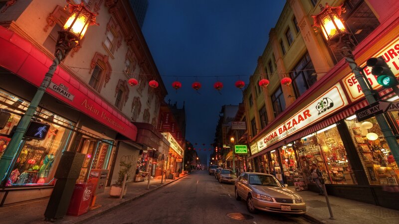 Street with Lanterns — Red