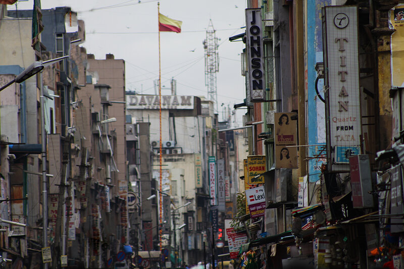 Street with Signs and Buildings