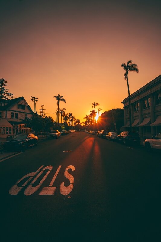 Street with Stop Sign