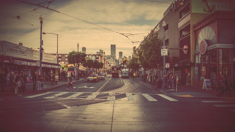 Street with Trolley Tracks