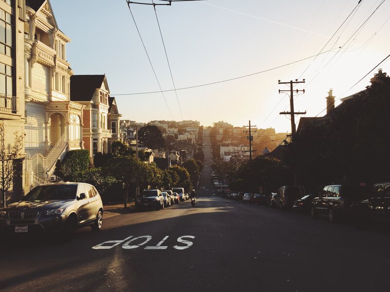 Street with Victorian Houses