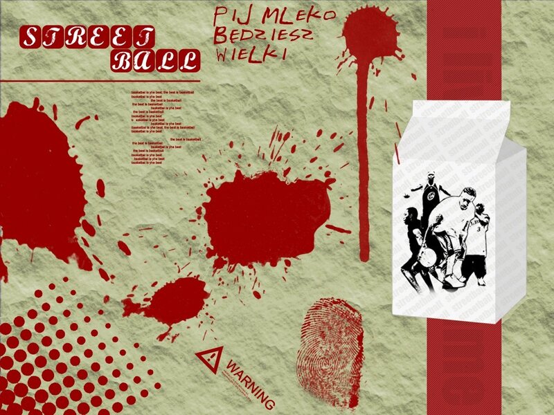Streetball poster with red splatters