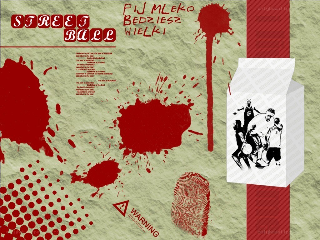 Streetball poster with red splatters