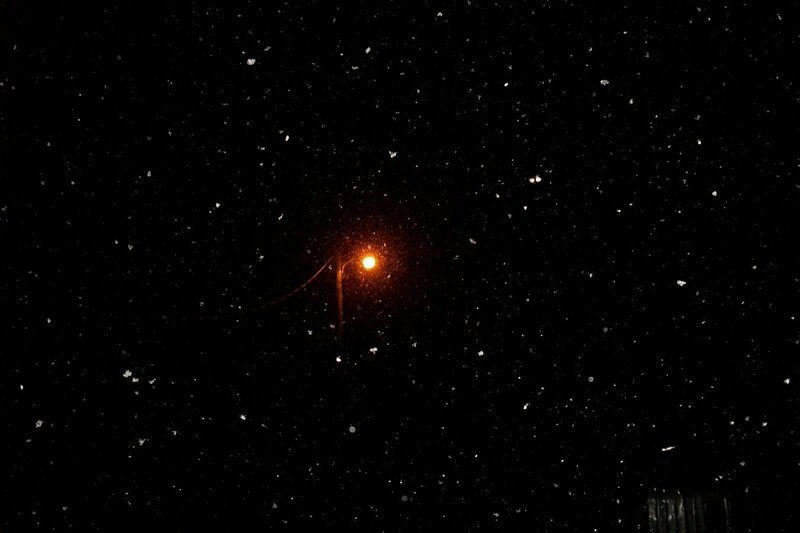 Streetlight in Snowstorm