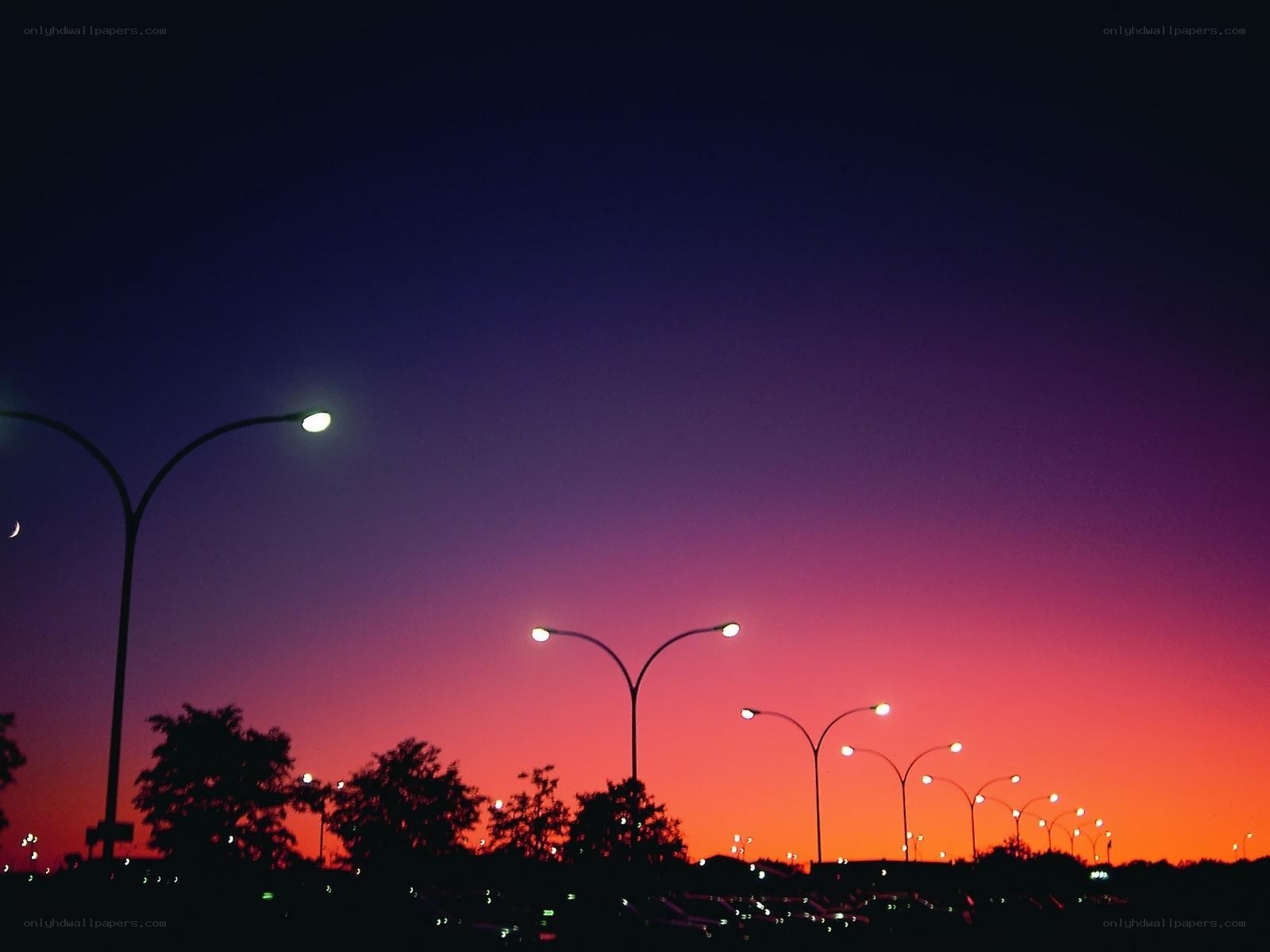 Streetlights at dusk