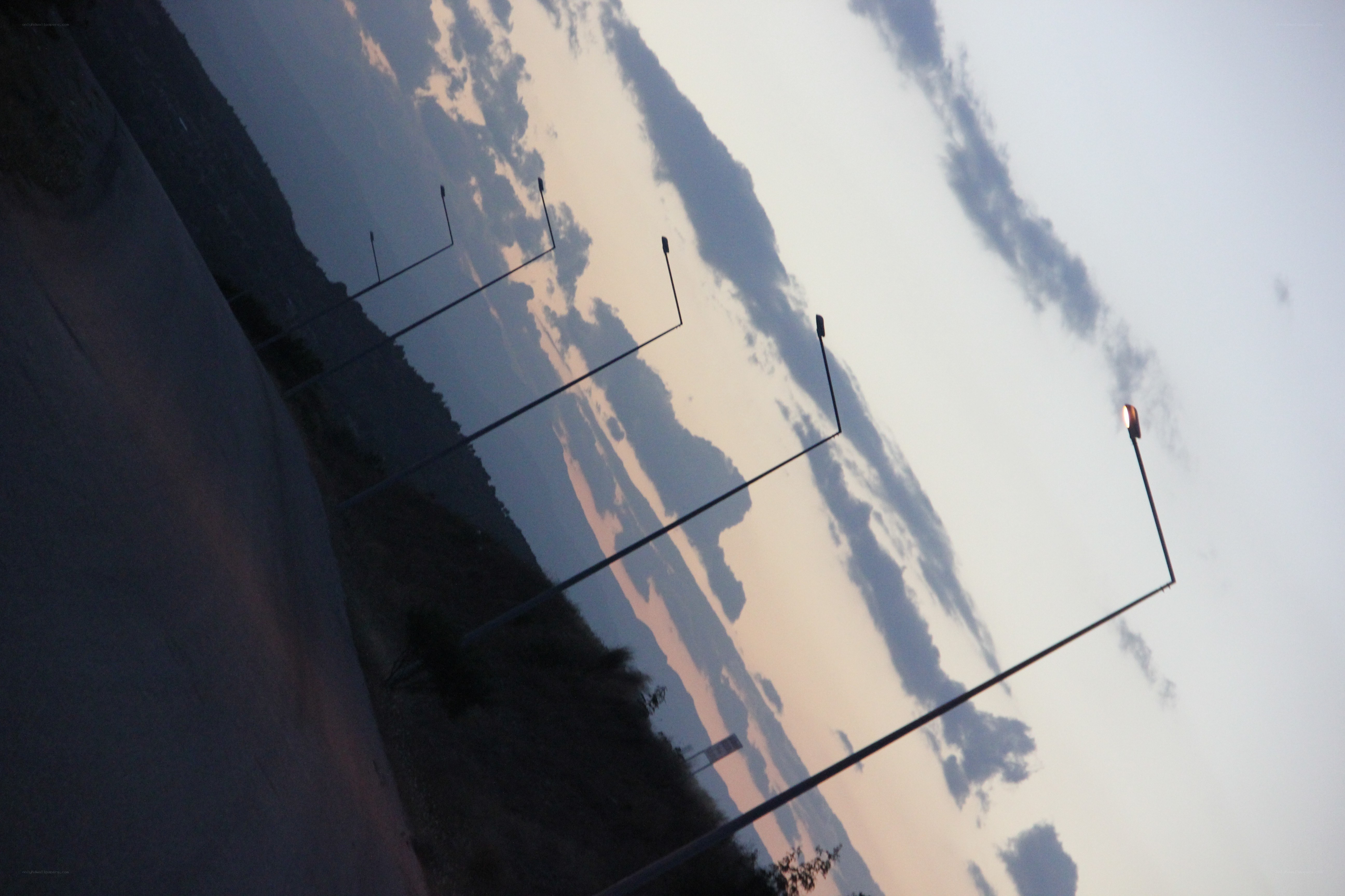 Streetlights at dusk
