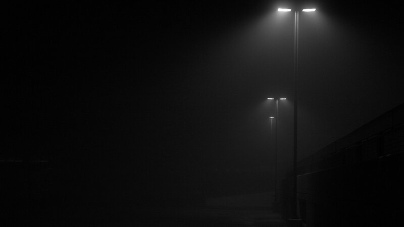 Streetlights in Fog — Bridge