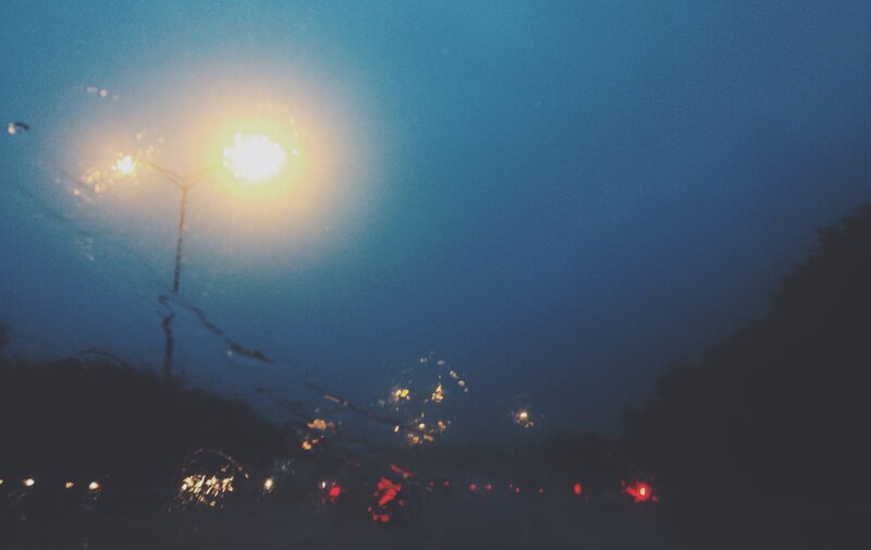 Streetlights in Rain