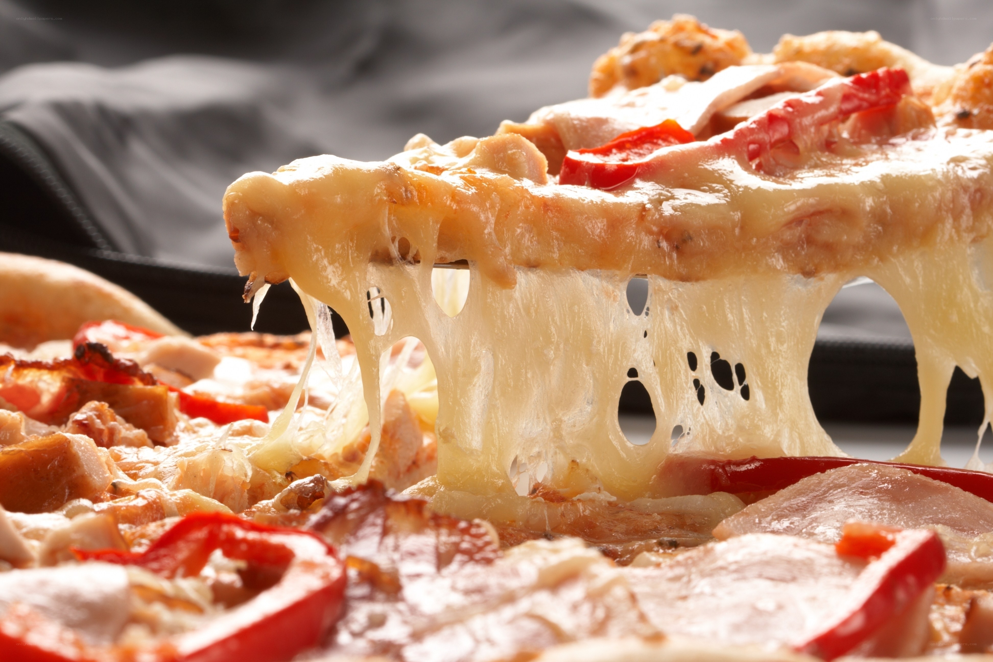 stretchy cheese pizza slice