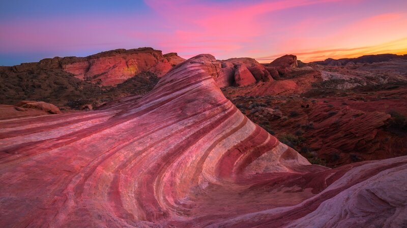 Striated Sandstone Formation — Pink