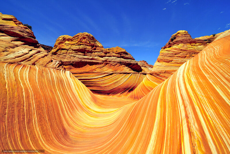 Striated Sandstone Formations — Orange
