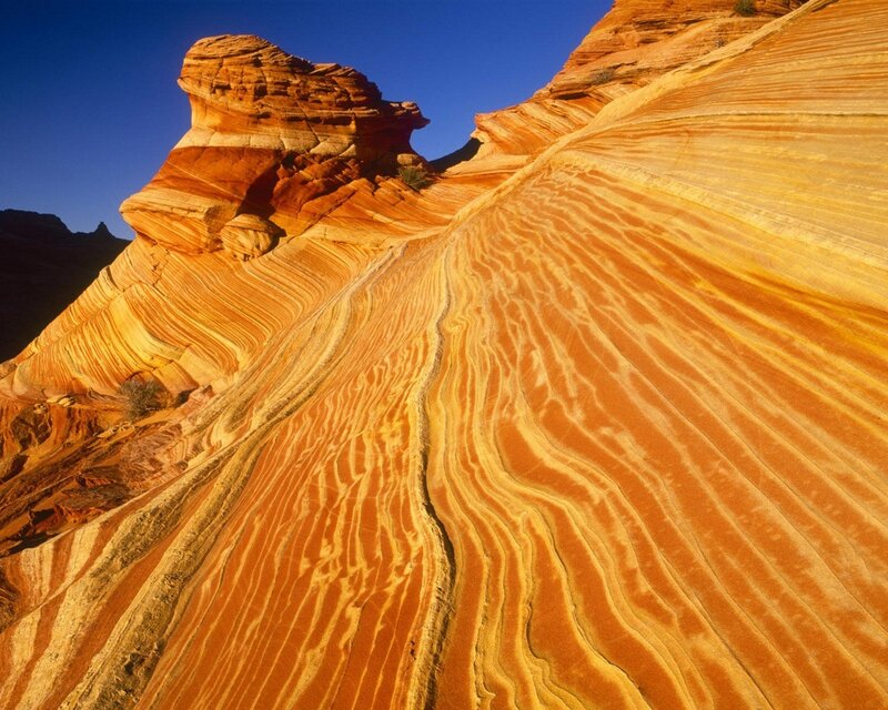 Striated sandstone formations