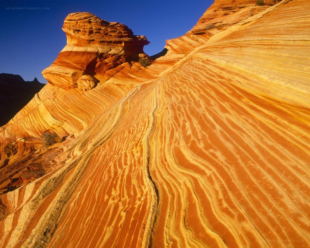 Striated sandstone formations