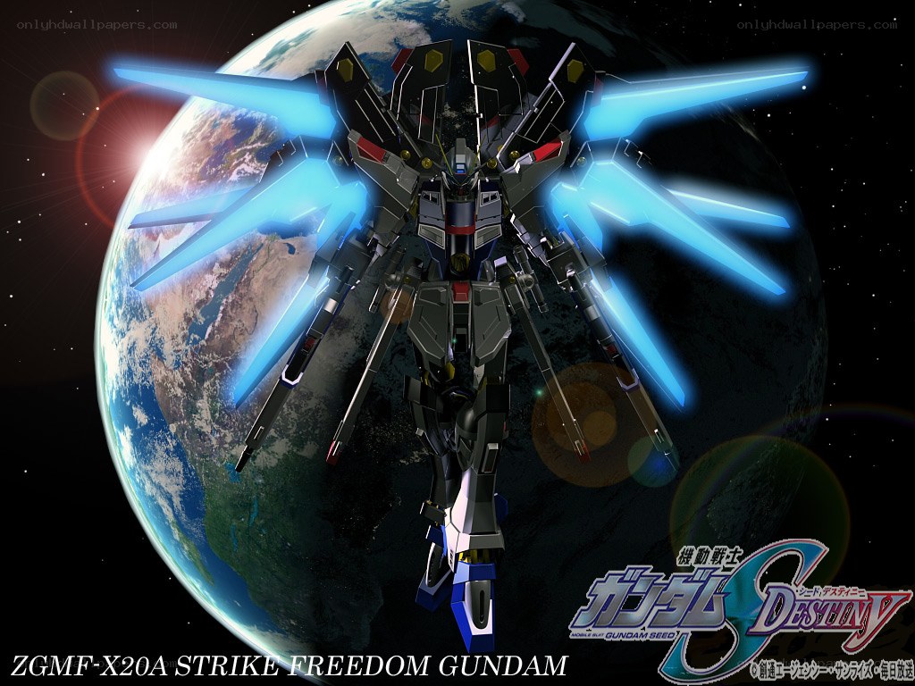 Strike Freedom Gundam in space