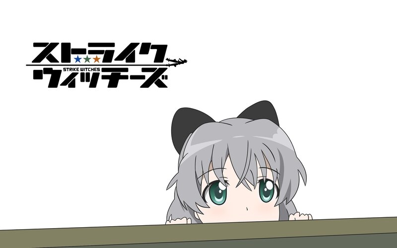 Strike Witches character peeking