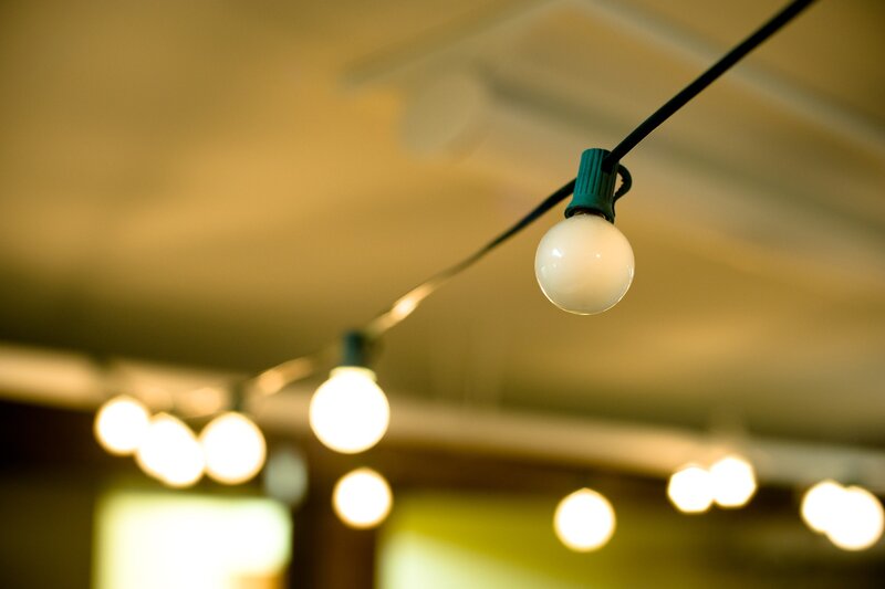 String lights in a room