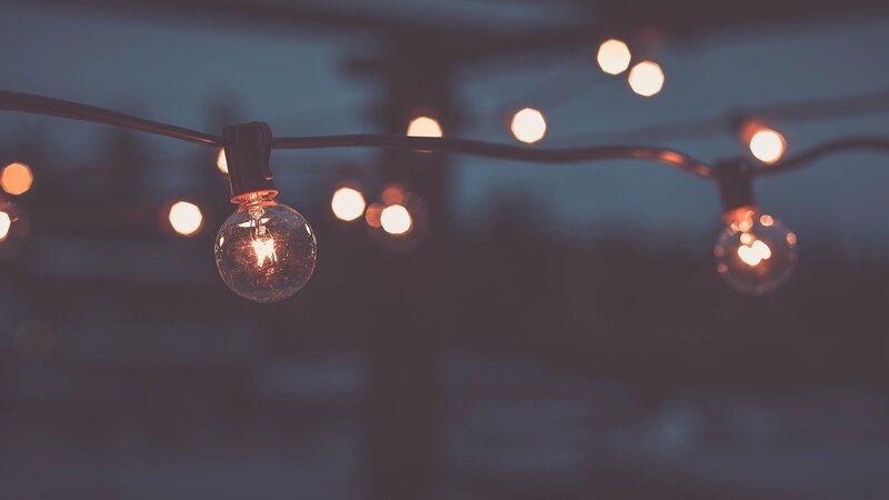 String of Light Bulbs — Blue, Calm