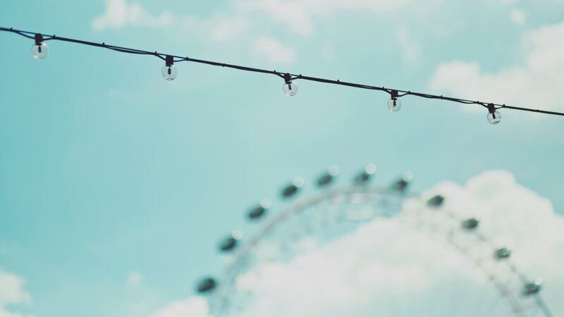 String of Light Bulbs — Blue, Serene