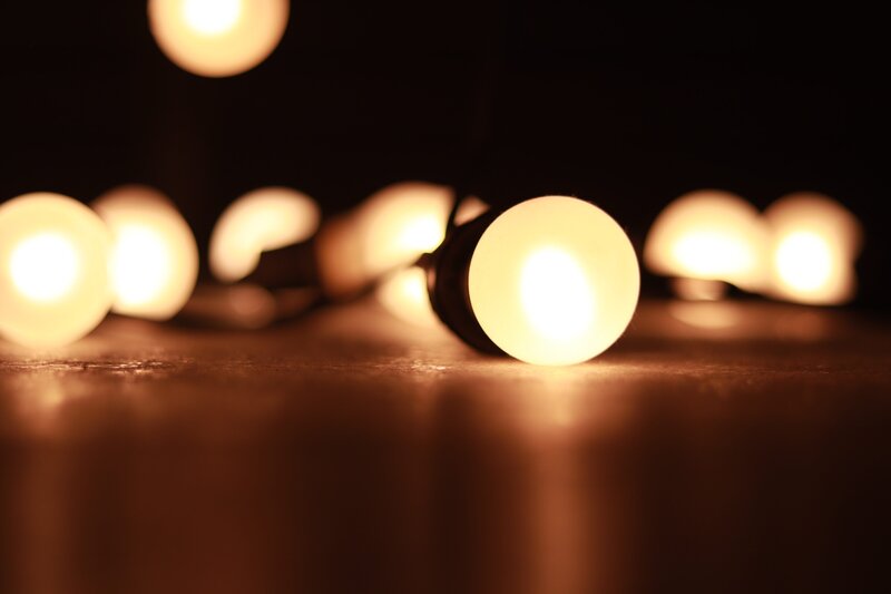String of Light Bulbs — Brown